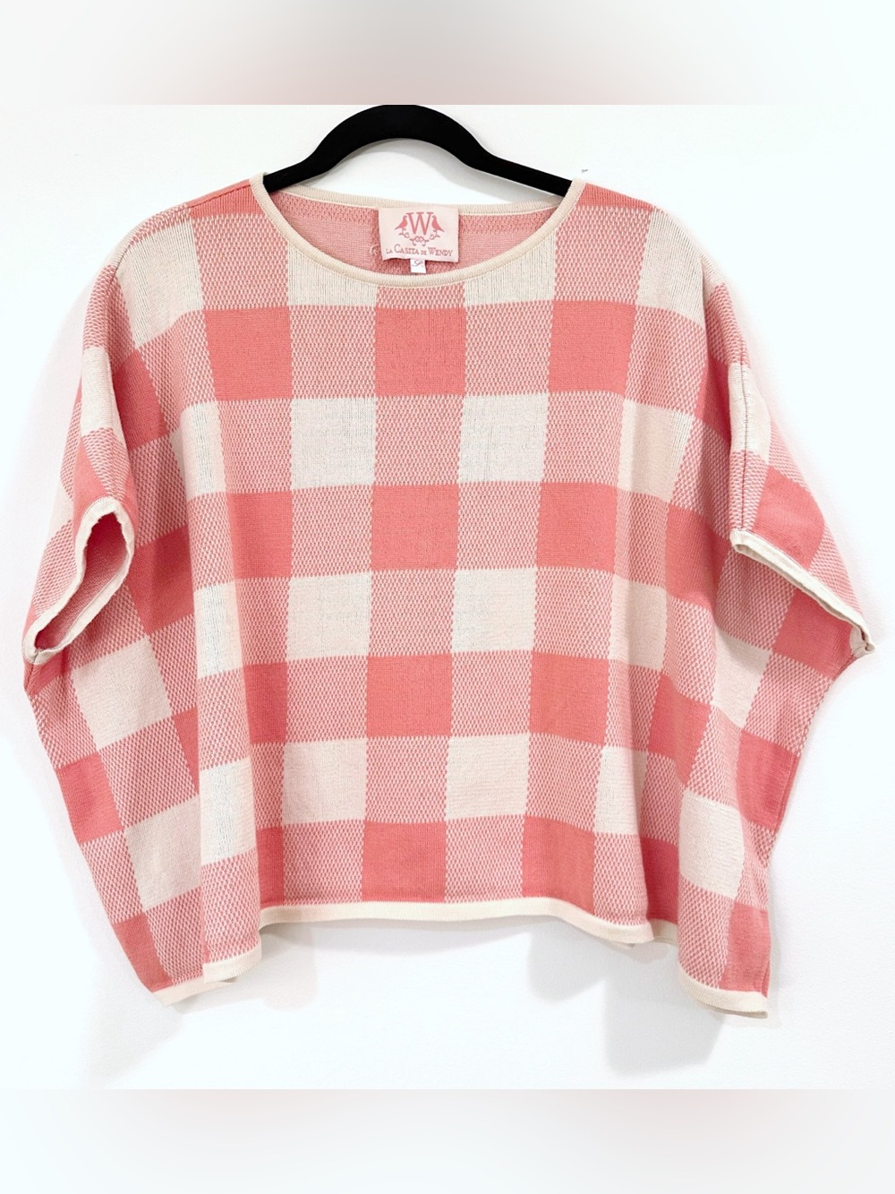 Anthropologie La Casita De Wendy Plaid Poncho Organic Cotton Top Size Large - Picture 5 of 8